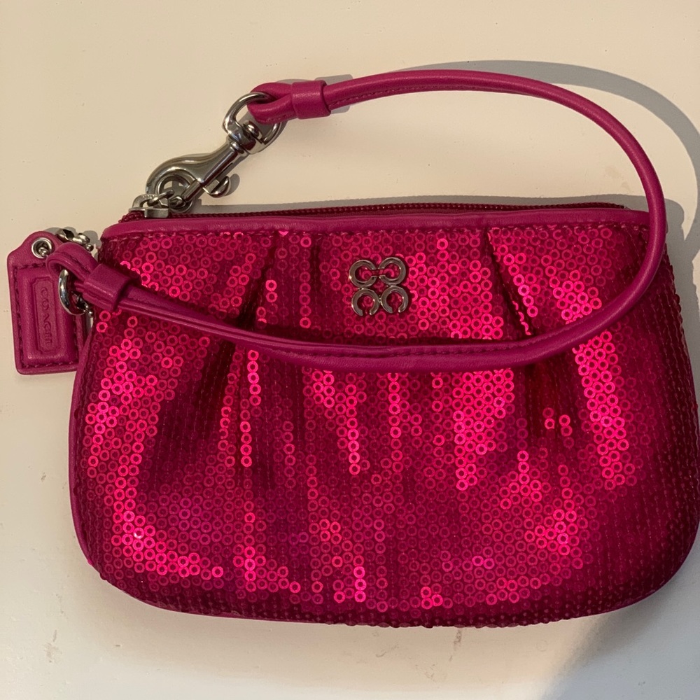Coach Sequined Wristlet Purse